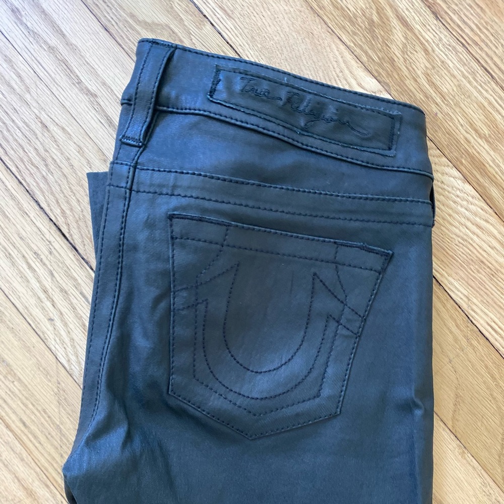 True Religion Genuine Leather skinny leg pants
